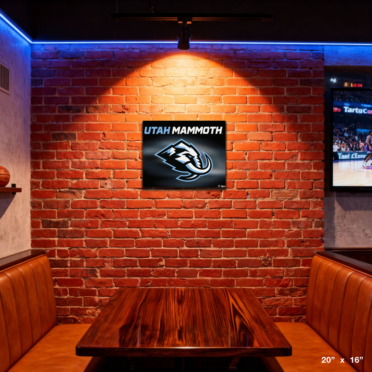 Utah Mammoth 16x20 Logo Canvas Stretched – View 4 – Frameworth