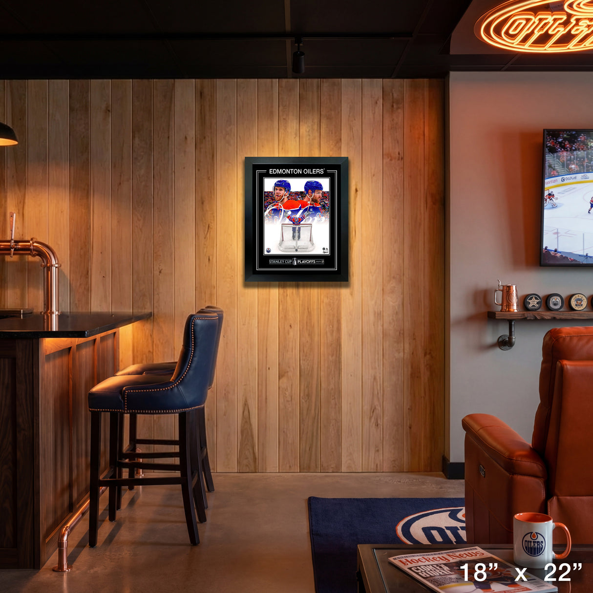 Edmonton Oilers Framed 16x20 PhotoGlass 2025 Stanley Cup Playoffs – View 4 – Frameworth