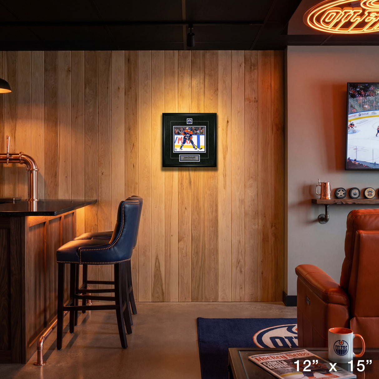 Leon Draisaitl Framed Pin & Plate Edmonton Oilers – View 4 – Frameworth