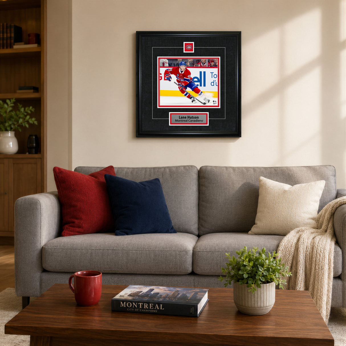 Lane Hutson Framed Pin & Plate Montreal Canadiens - lifestyle 3
