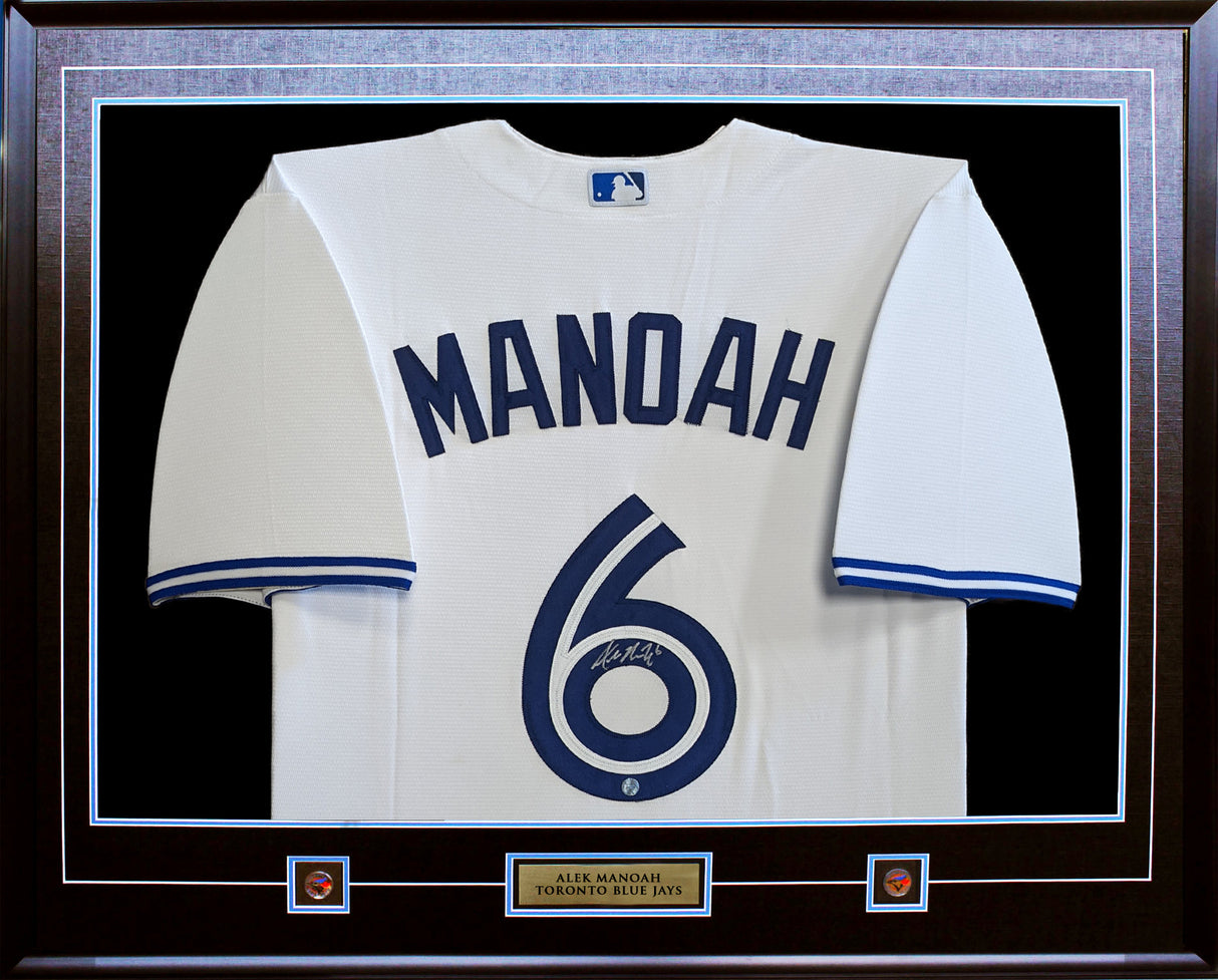 Alek Manoah Signed Framed Toronto Blue Jays White Replica Nike Jersey