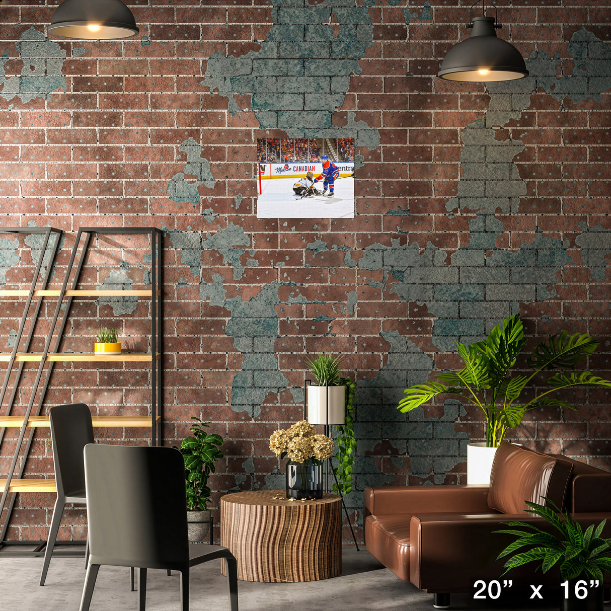 Connor McDavid Unsigned 16x20 Canvas Oilers vs Bruins – Lifestyle – Frameworth