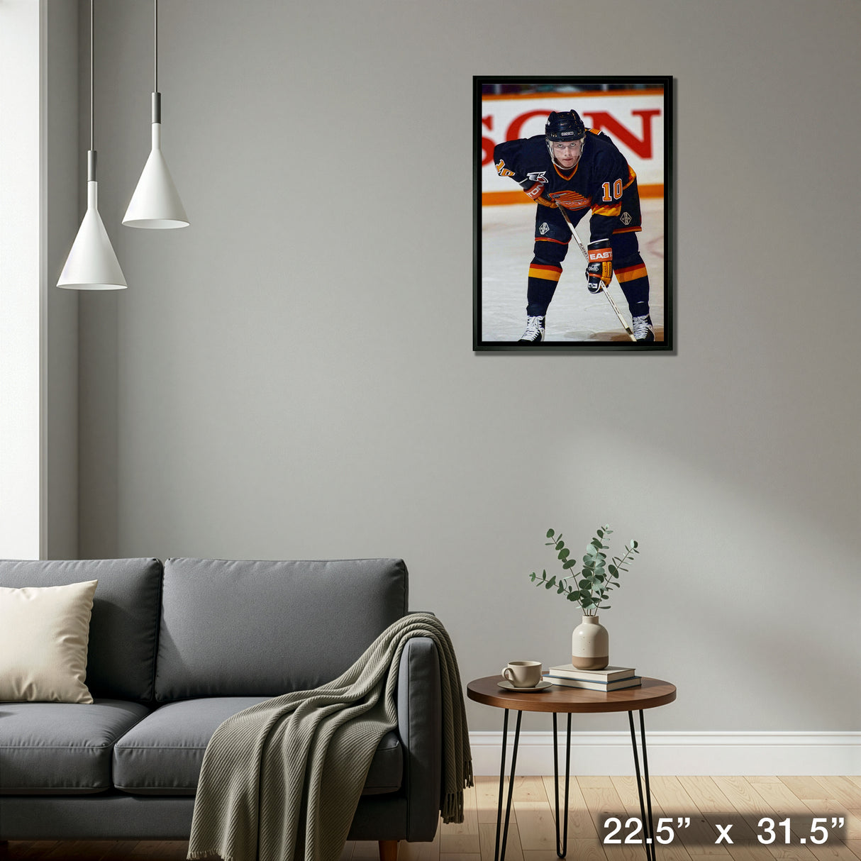 Pavel Bure 20x29 Framed Canvas Canucks Face-Off-V – Detail – Frameworth