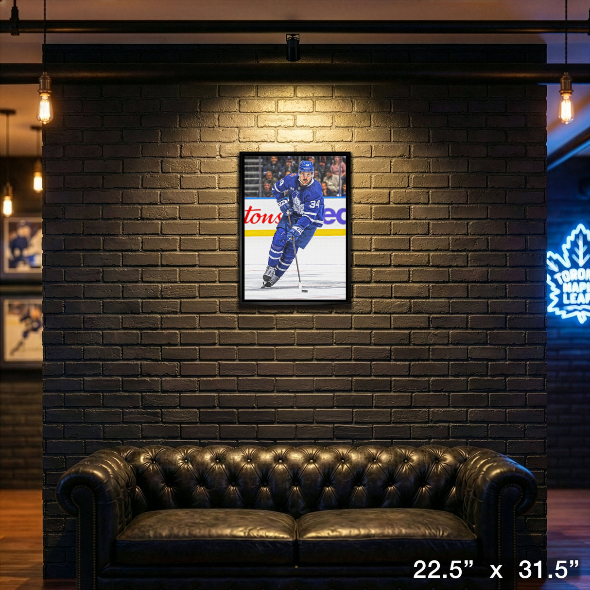 Auston Matthews Framed 20x29 Canvas Maple Leafs Action-V – View 4 – Frameworth