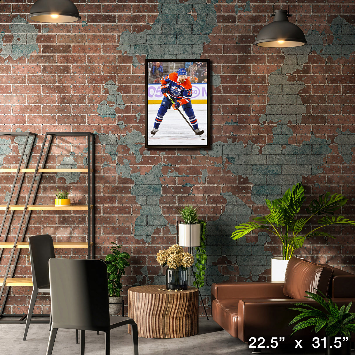 Leon Draisaitl Framed 20x29 Canvas Oilers Action-V – Lifestyle – Frameworth