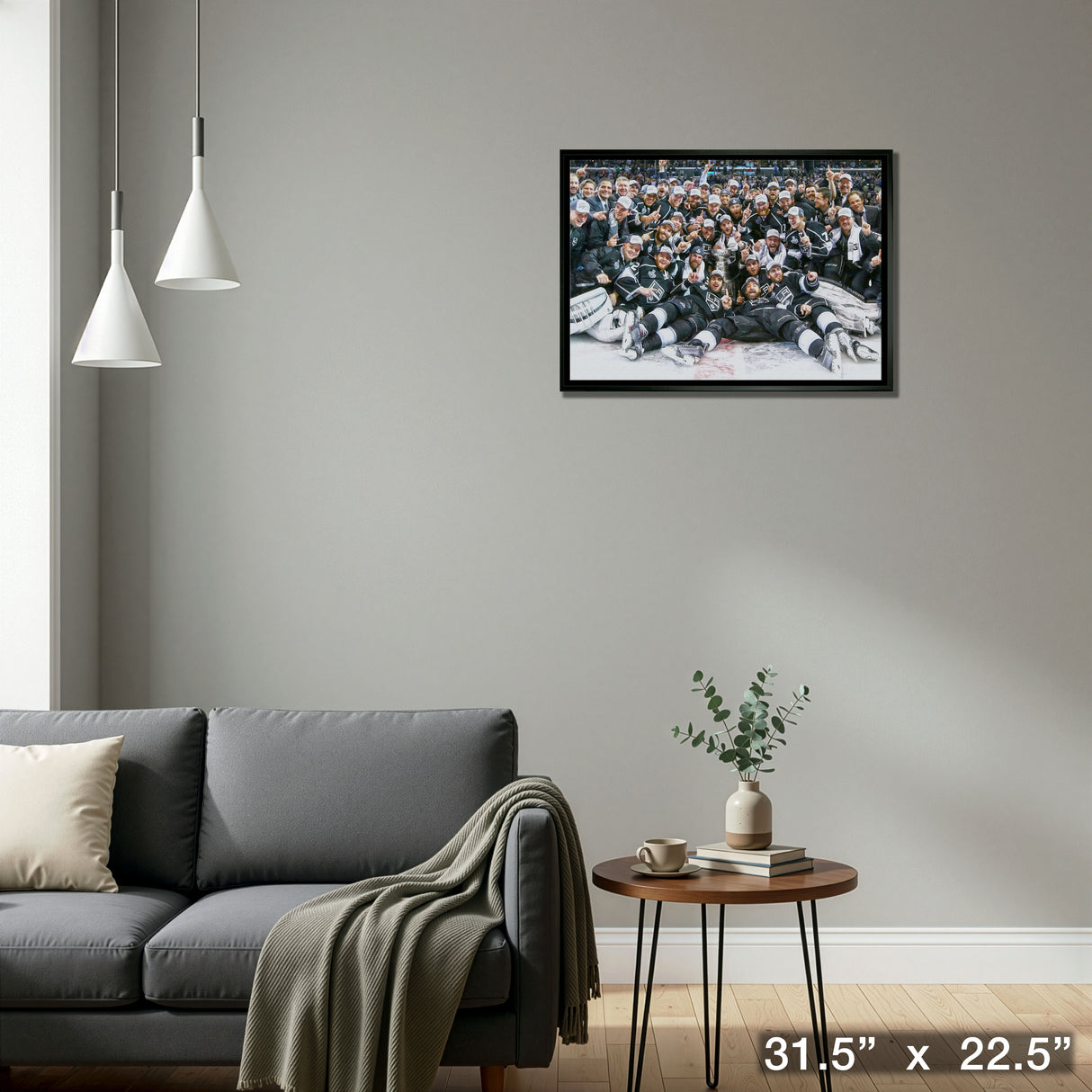 Los Angeles Kings 20x29 Framed Canvas 2014 Stanley Cup – Detail – Frameworth