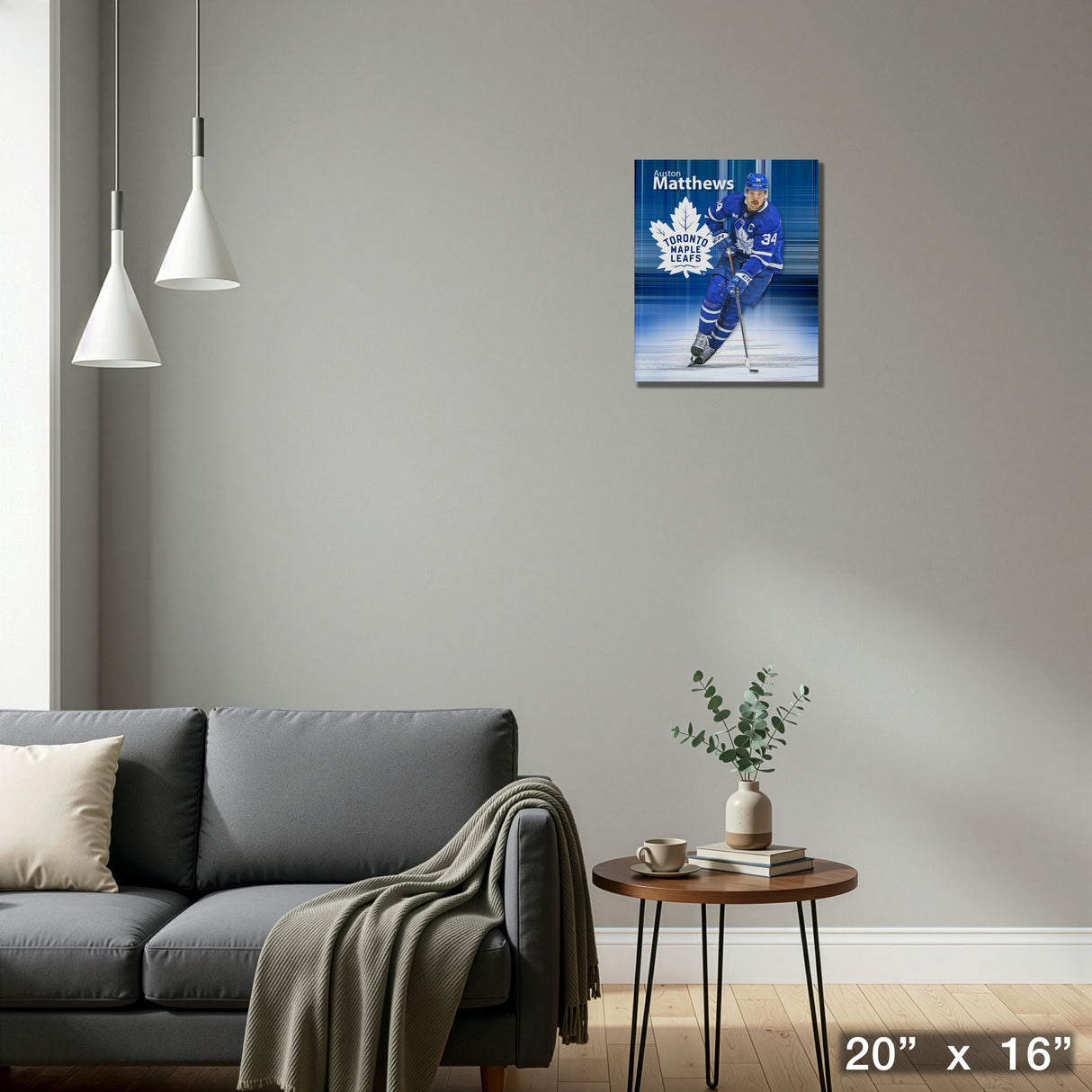 Auston Matthews 16x20 Canvas Maple Leafs – Detail – Frameworth