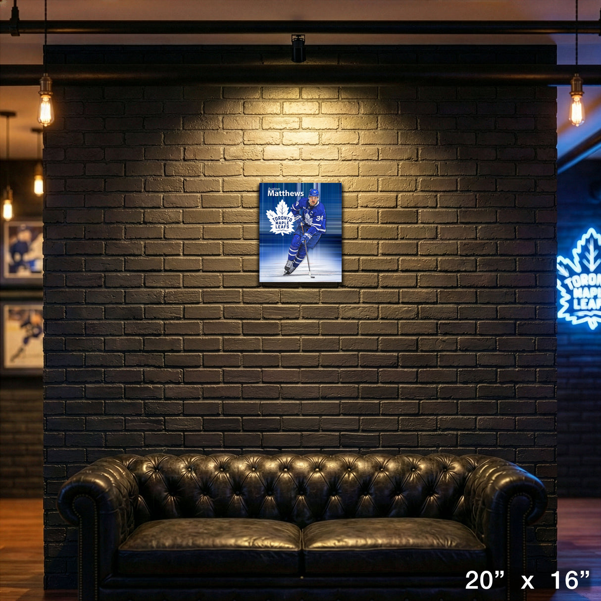 Auston Matthews 16x20 Canvas Maple Leafs – View 4 – Frameworth