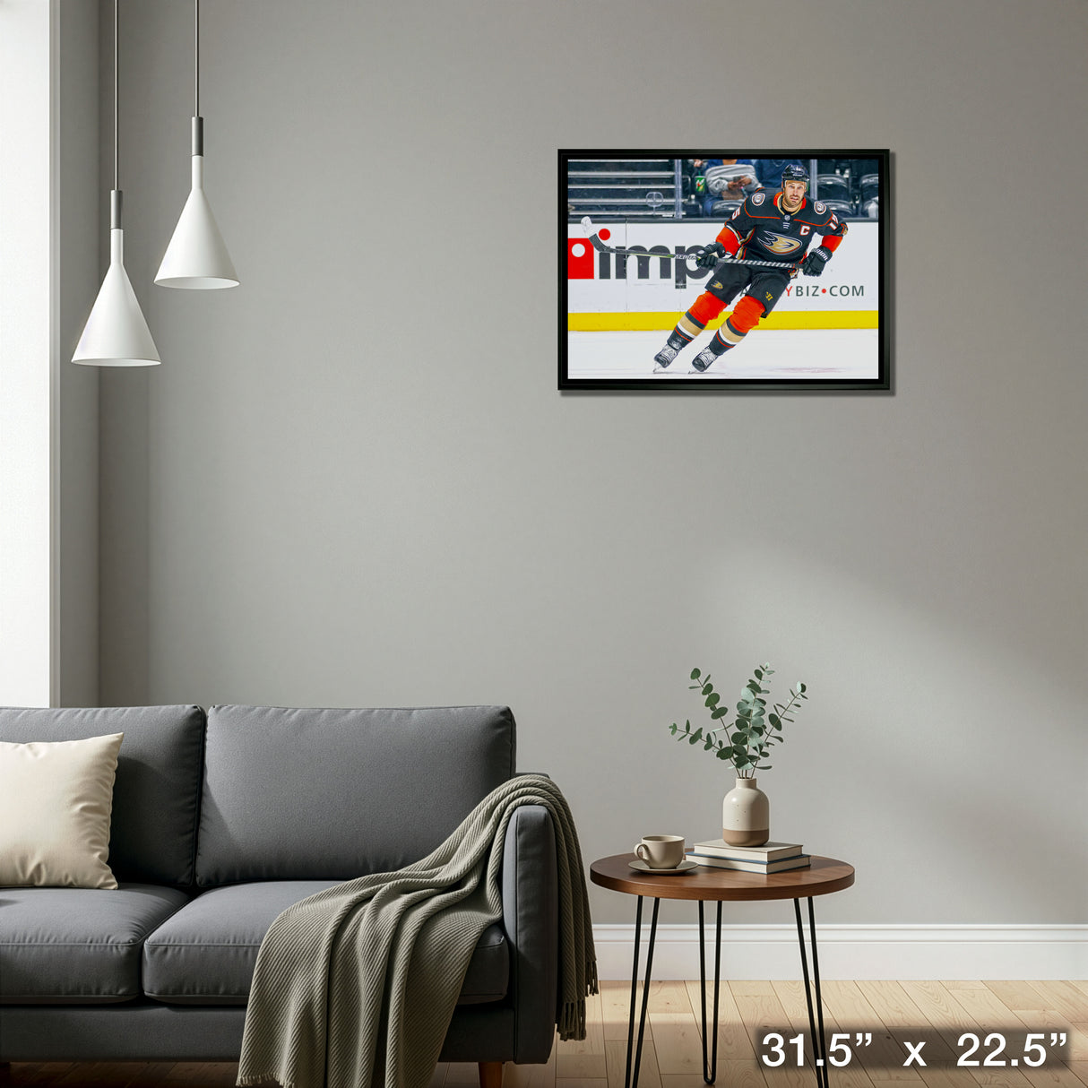 Ryan Getzlaf 20x29 Framed Canvas Anaheim Ducks – Detail – Frameworth