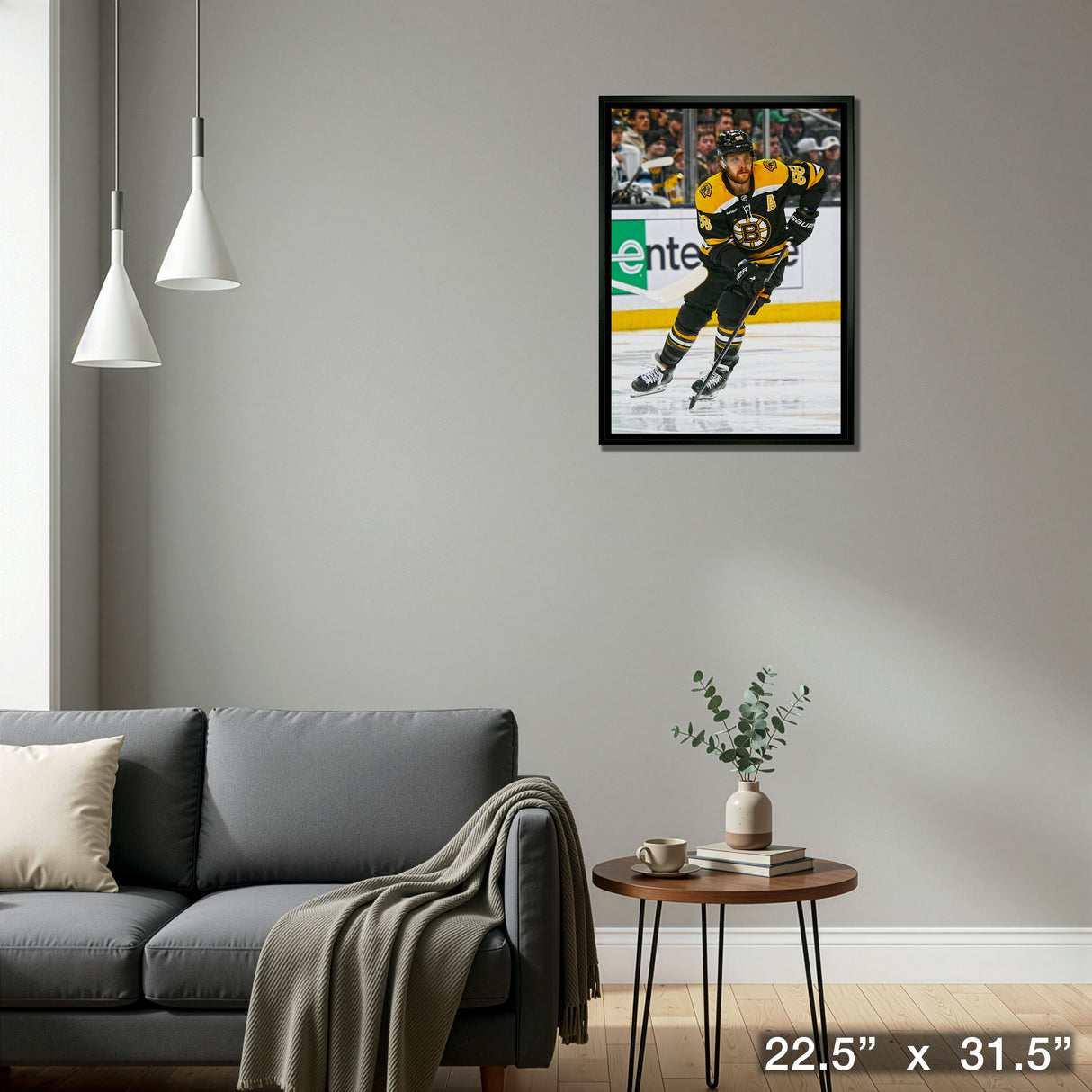 David Pastrnak 20x29 Framed Canvas Boston Bruins – Detail – Frameworth