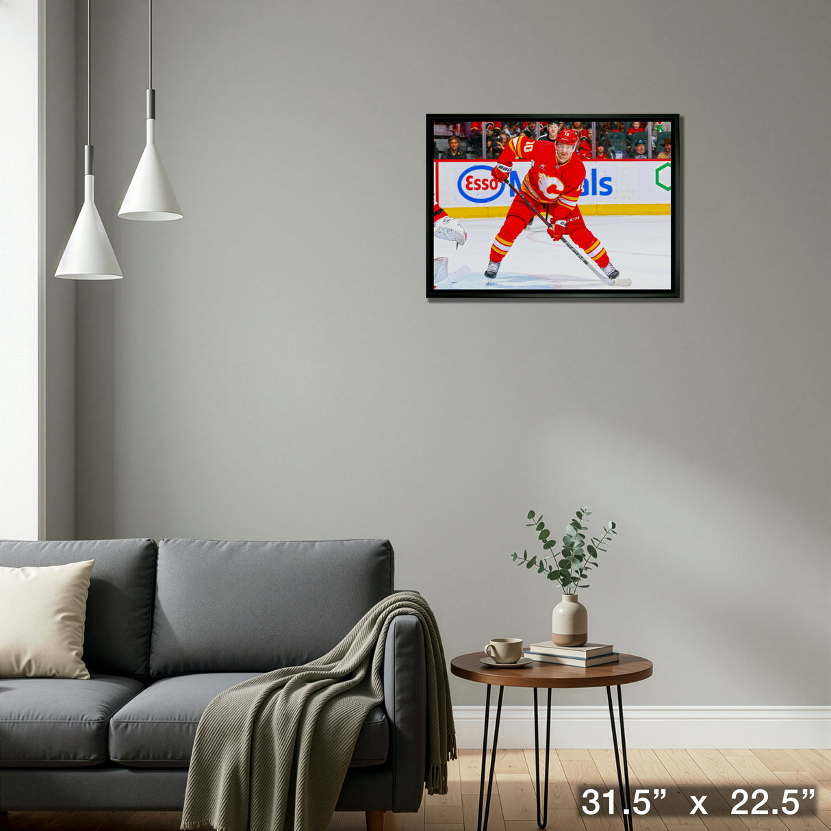 Jonathan Huberdeau 20x29 Framed Canvas Calgary Flames – Detail – Frameworth