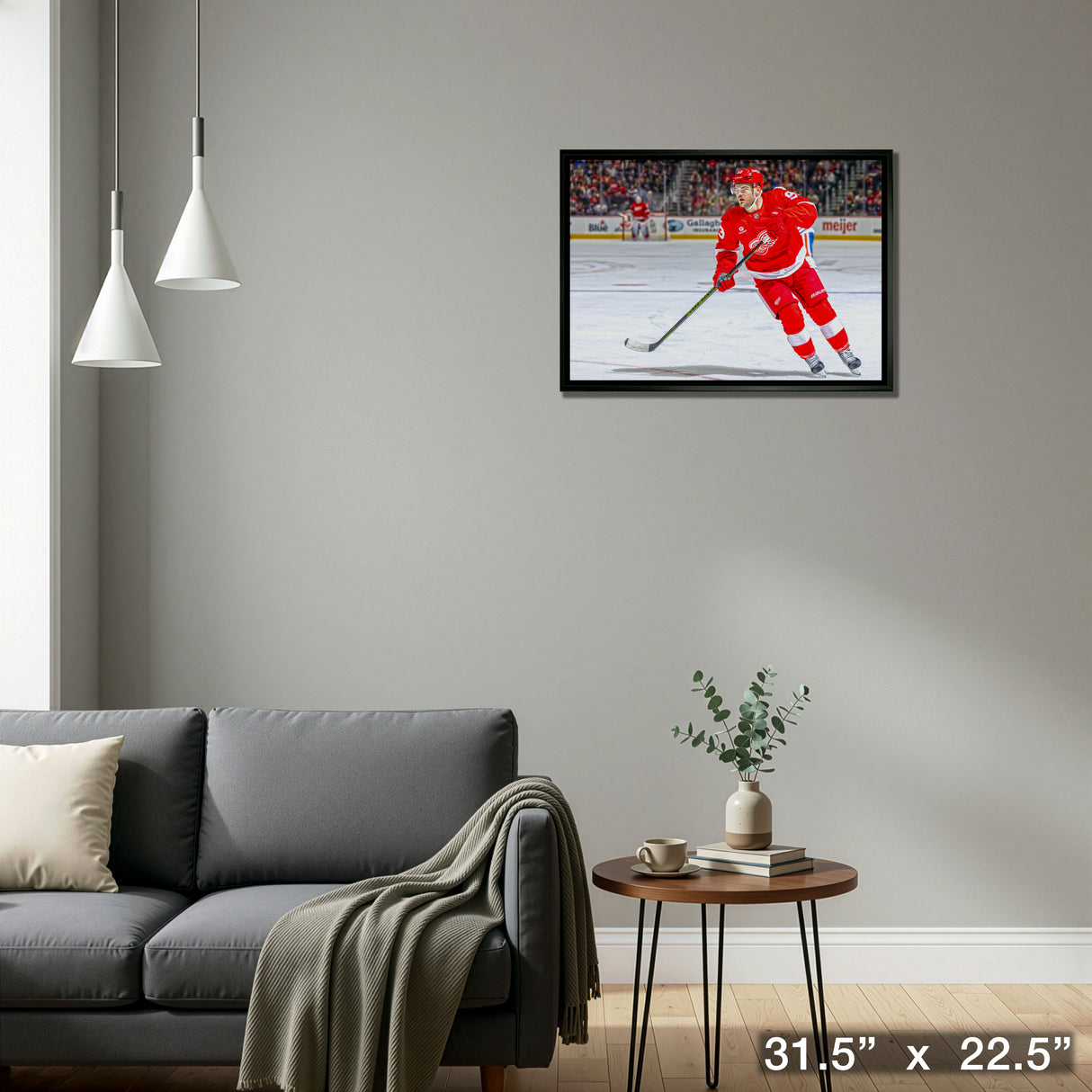 Alex DeBrincat 20x29 Framed Canvas Detroit Red Wings – Detail – Frameworth
