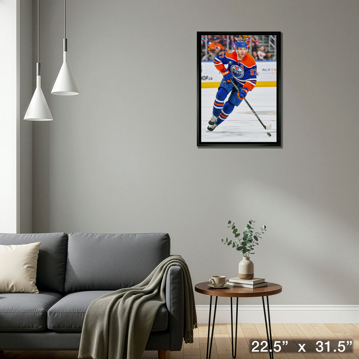 Connor McDavid 20x29 Framed Canvas Edmonton Oilers – Detail – Frameworth
