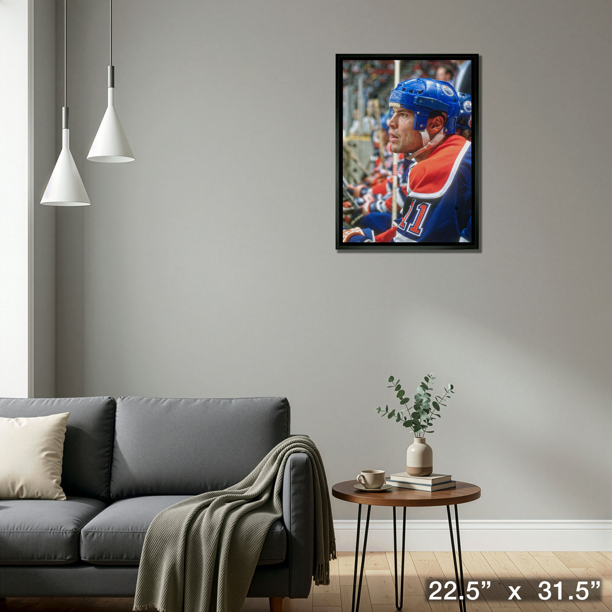 Mark Messier 20x29 Framed Canvas Edmonton Oilers – Detail – Frameworth