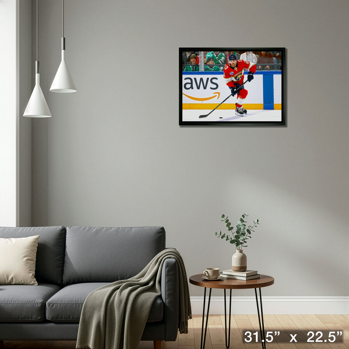 Sam Reinhart 20x29 Framed Canvas Florida Panthers – Detail – Frameworth
