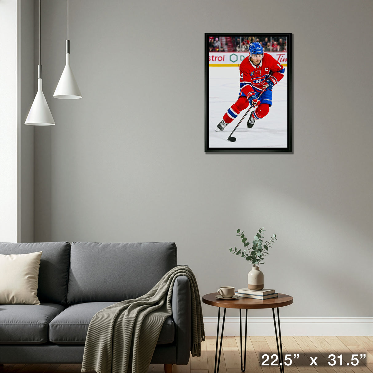 Nick Suzuki 20x29 Framed Canvas Montreal Canadiens – Detail – Frameworth
