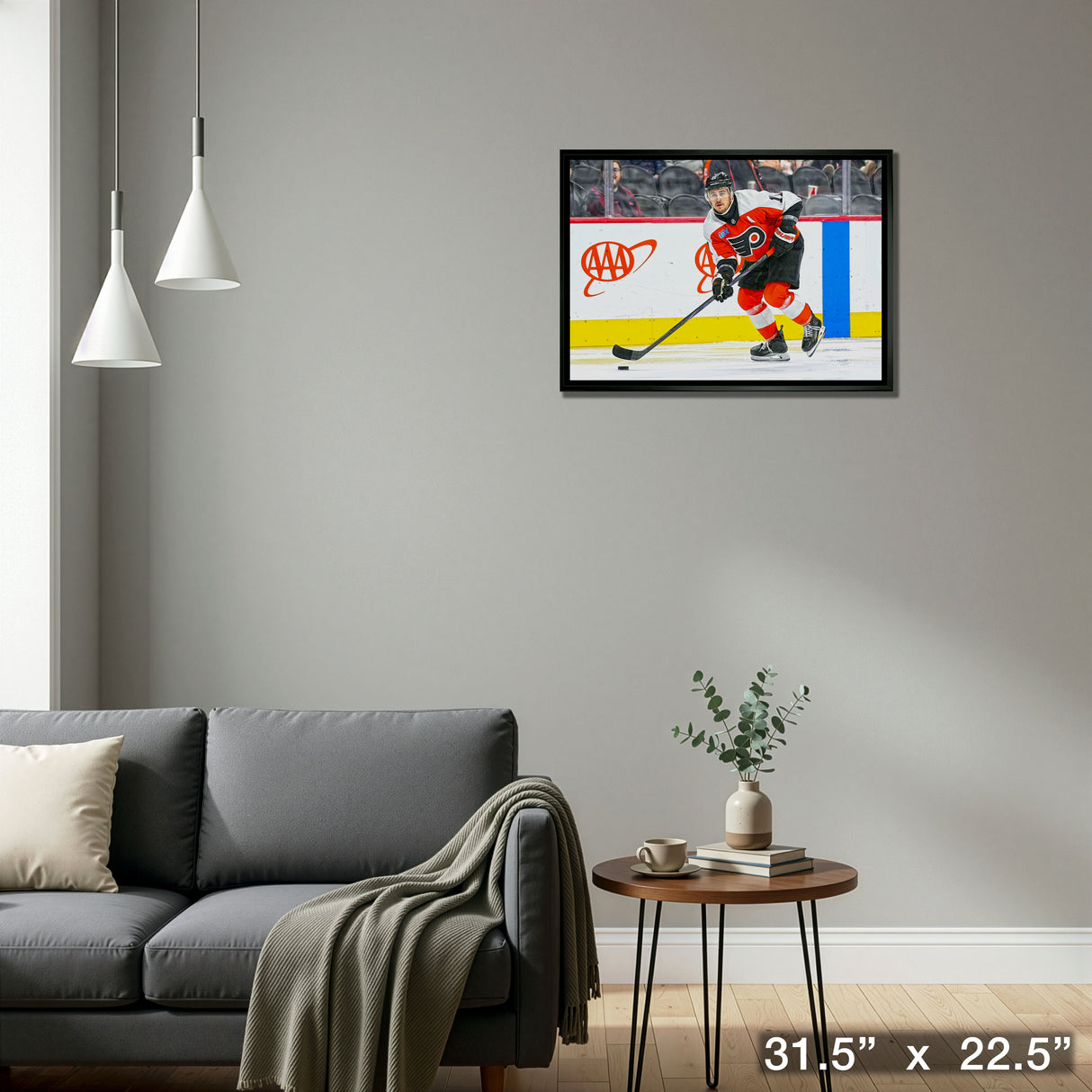 Travis Konecny 20x29 Framed Canvas Philadelphia Flyers – Detail – Frameworth