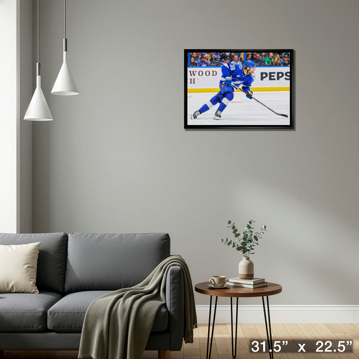 Brandon Hagel 20x29 Framed Canvas Tampa Bay Lightning – Detail – Frameworth