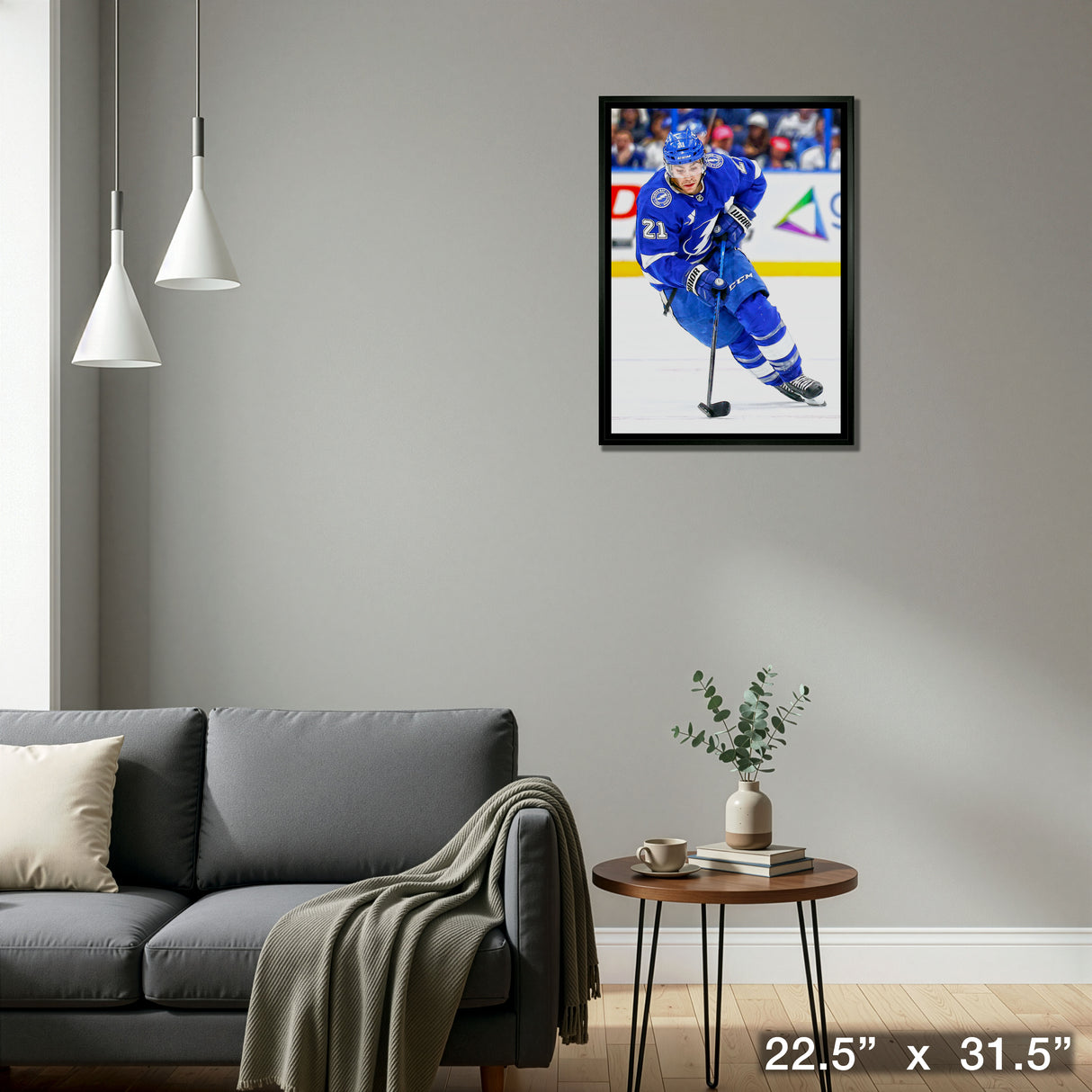 Brayden Point 20x29 Framed Canvas Tampa Bay Lightning – Detail – Frameworth
