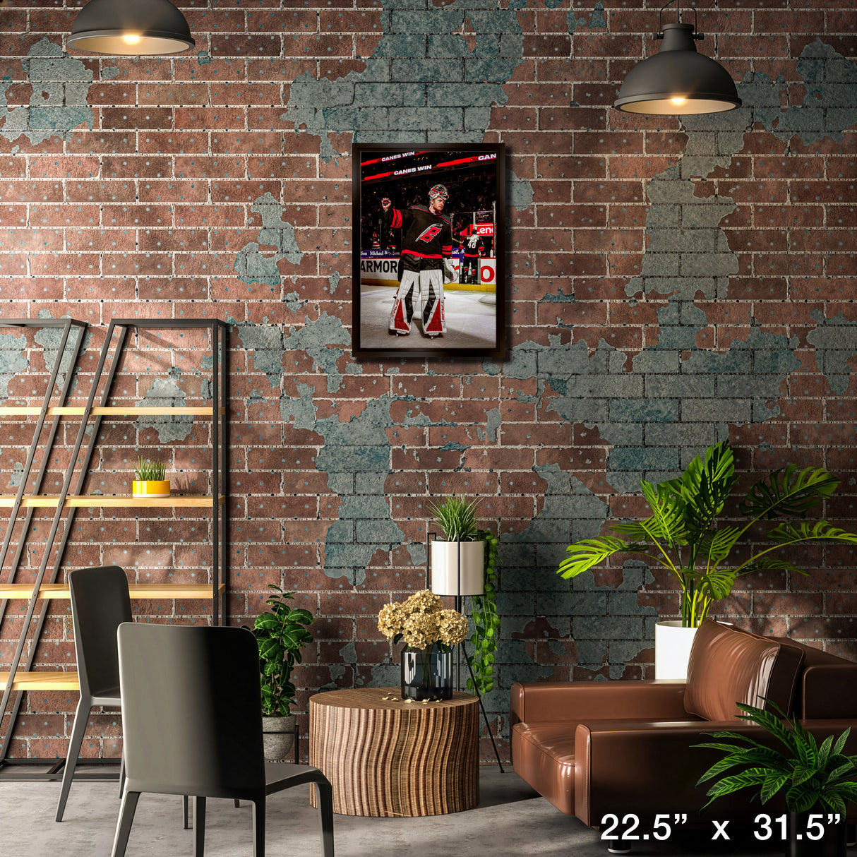 Frederick Andersen 20x29 Framed Canvas Hurricanes 2025 Playoffs – Lifestyle – Frameworth