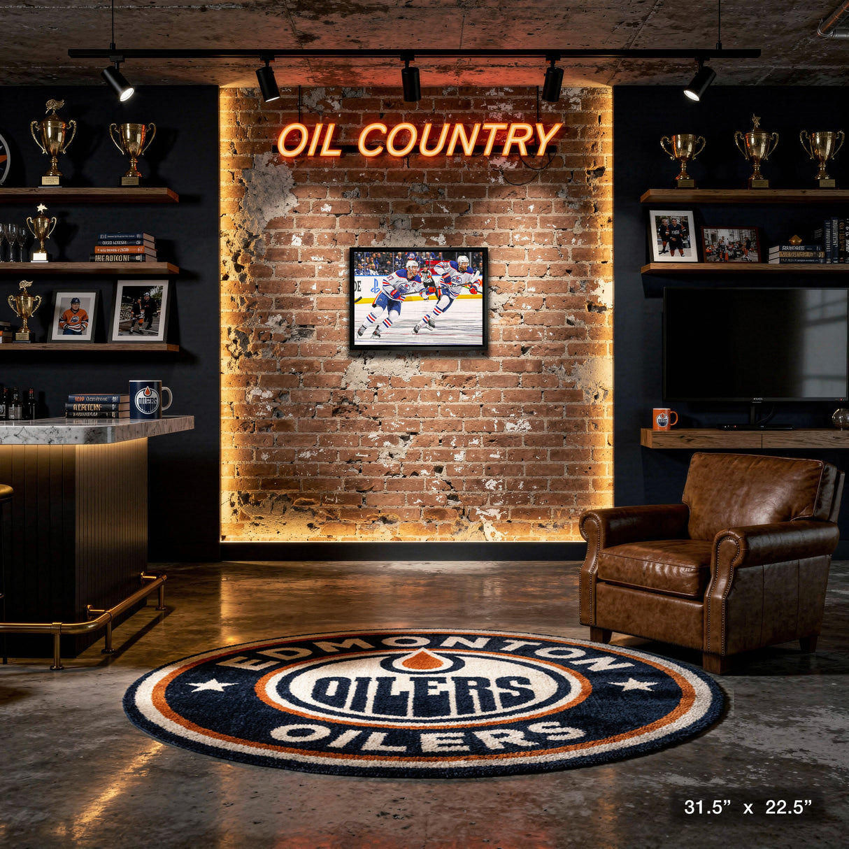 McDavidC & DraisaitlL 20x29 Framed Canvas Oilers Action-H – Lifestyle – Frameworth