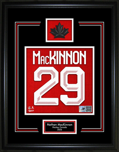 Nathan MacKinnon Jersey Number Framed 16x20 Hockey Canada 2026