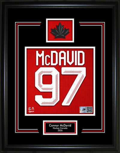 Connor McDavid Jersey Number Framed 16x20 Hockey Canada 2026