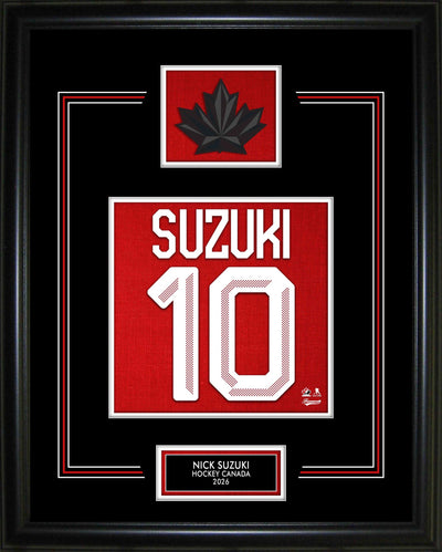 Nick Suzuki Jersey Number Framed 16x20 Hockey Canada 2026