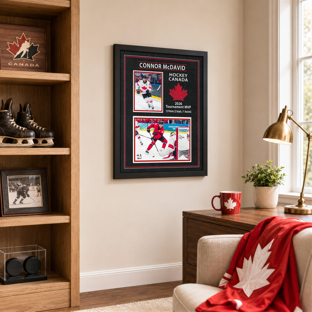 Connor McDavid 16x20 Framed Print Hockey Canada 2026 Tournament MVP Collage - lifestyle 2