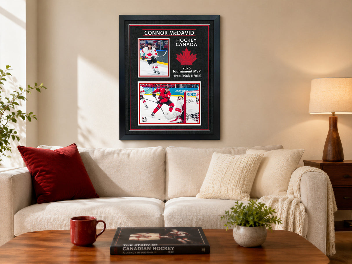 Connor McDavid 16x20 Framed Print Hockey Canada 2026 Tournament MVP Collage - lifestyle 3