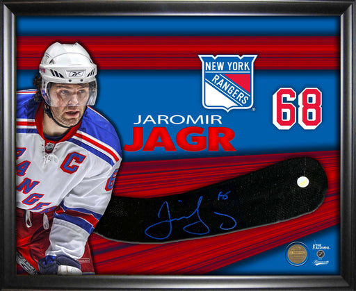 Jaromir Jagr Signed Framed New York Rangers Stickblade - Frameworth Sports Canada 