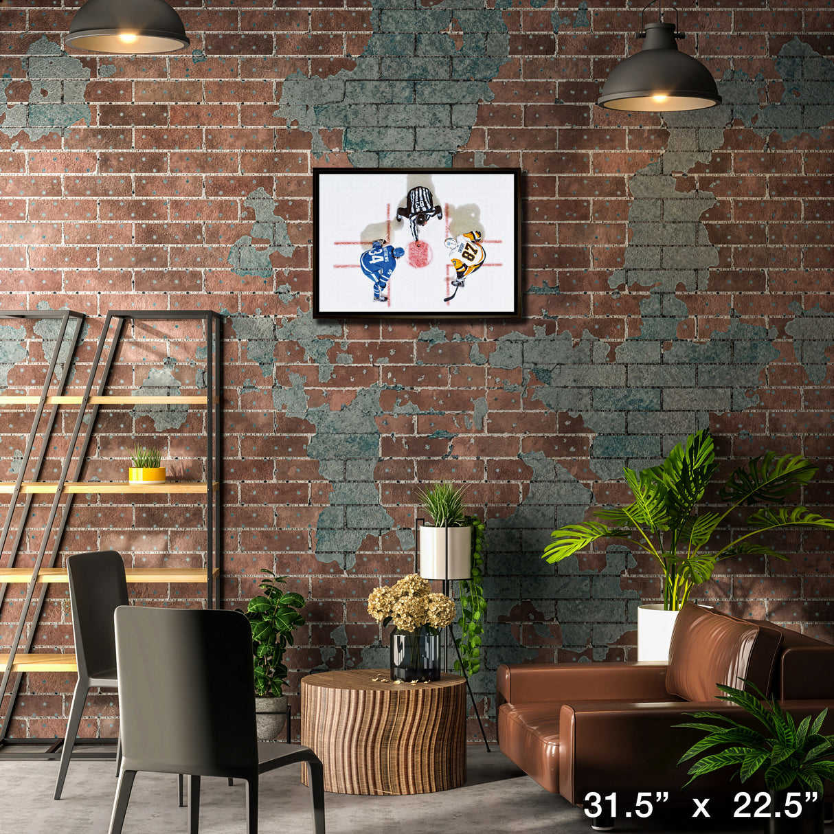 Sidney Crosby & Auston Matthews Framed 20x29 Overhead Canvas – Lifestyle – Frameworth