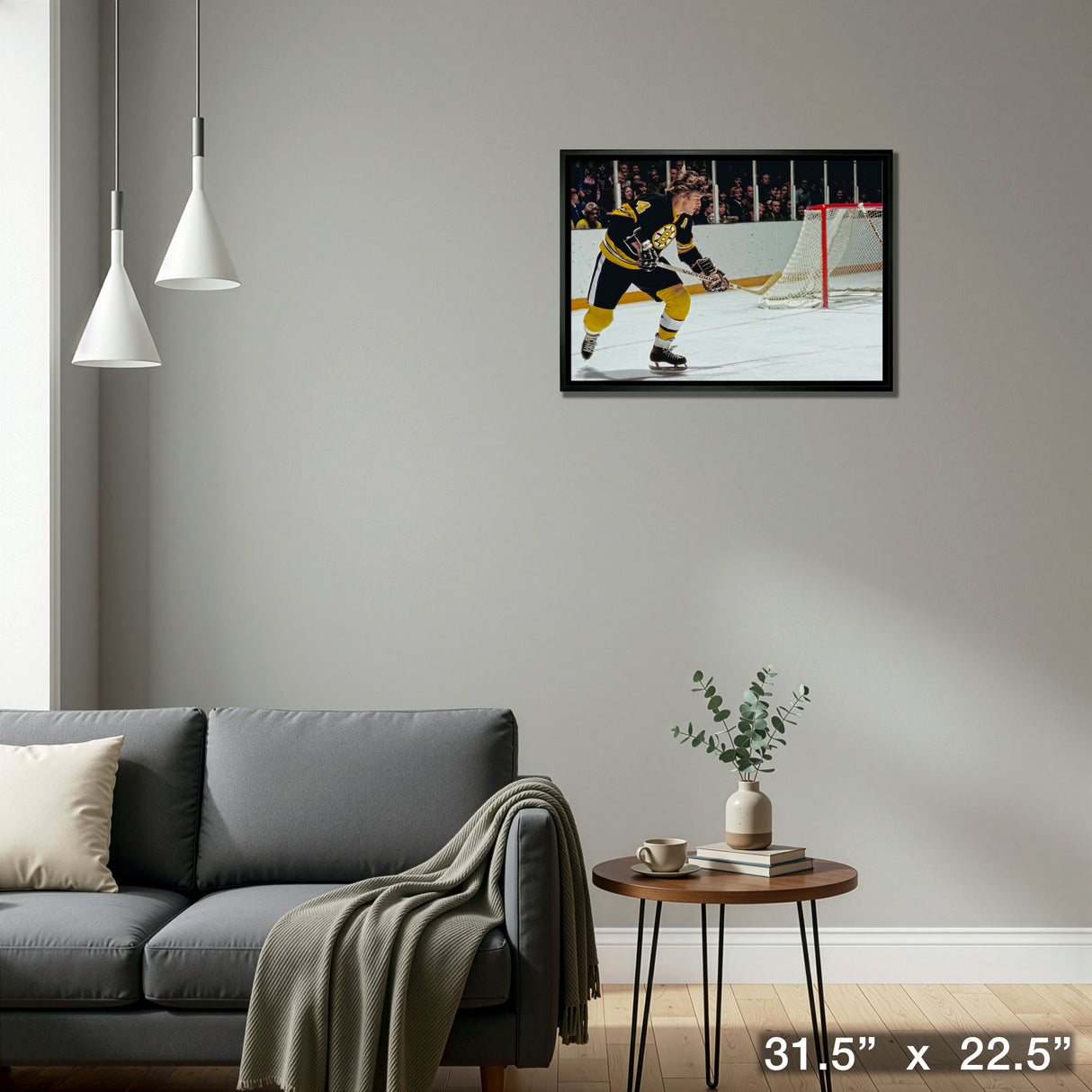 Bobby Orr Boston Bruins Framed 20x29 Skating Canvas – Detail – Frameworth
