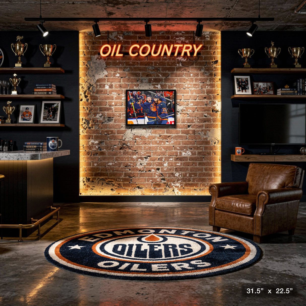 Connor McDavid and Darnell Nurse 20x29 Framed Canvas Oilers Celebration-H – View 4 – Frameworth