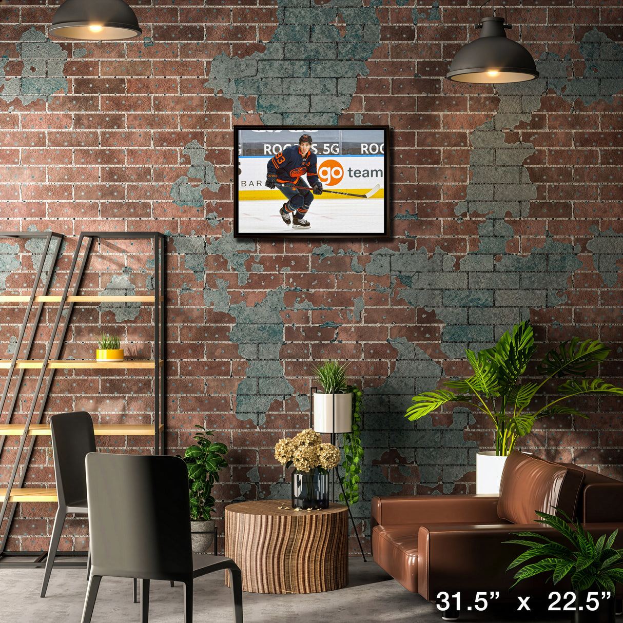 Ryan Nugent-Hopkins 20x29 Framed Canvas Oilers Action-H – Lifestyle – Frameworth