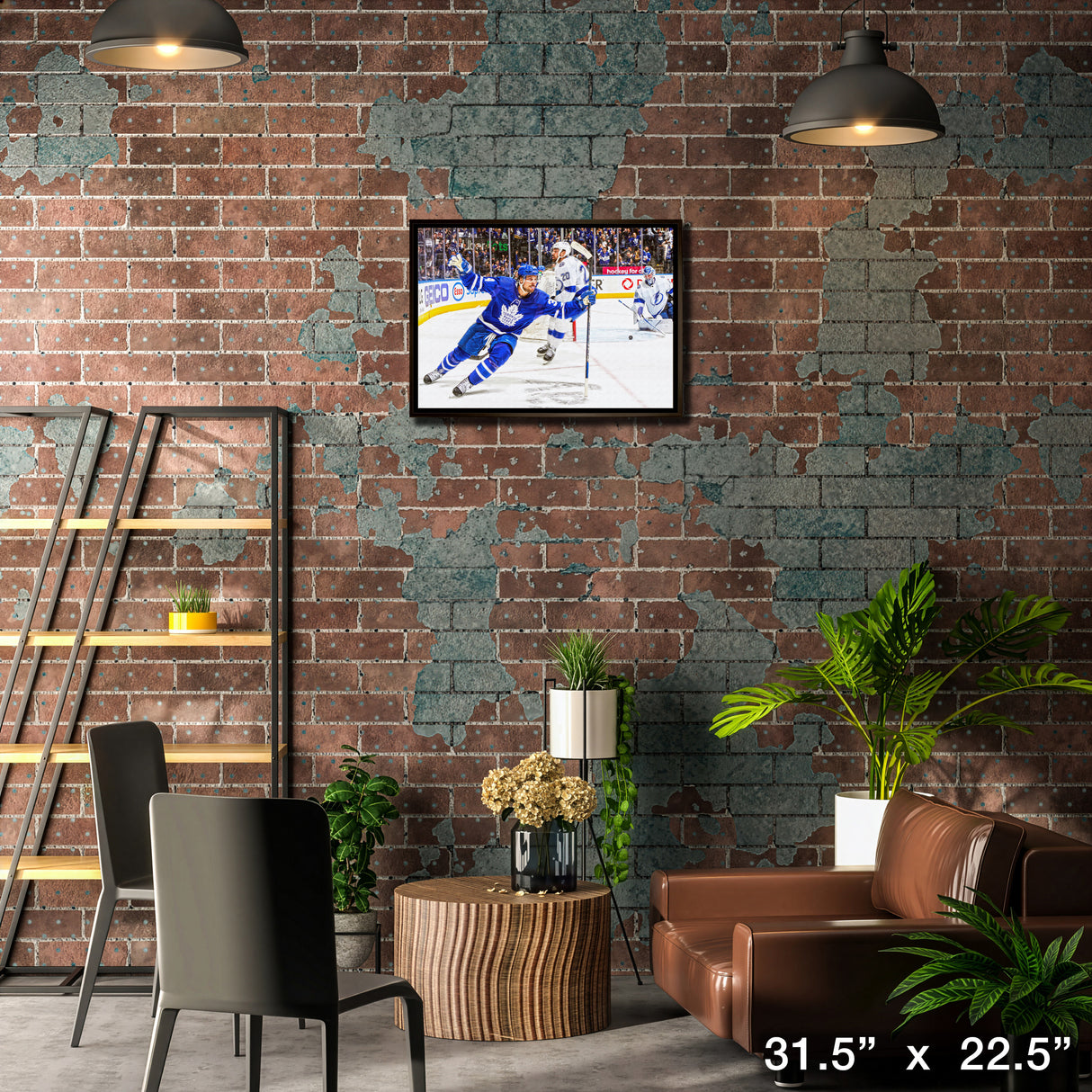 Auston Matthews Toronto Maple Leafs Framed 20x29 Celebration Canvas β Lifestyle β Frameworth