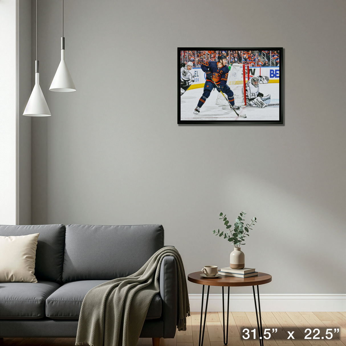 Connor McDavid Edmonton Oilers Framed 20x29 Canvas vs Los Angeles Kings – Detail – Frameworth