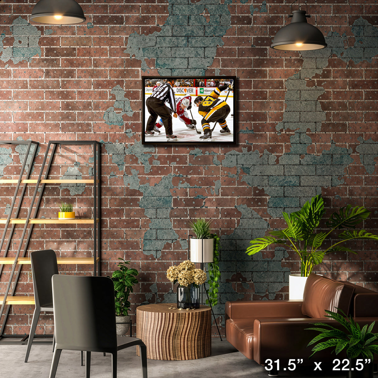 Sidney Crosby and Nathan MacKinnon Framed 20x29 Faceoff Canvas – Lifestyle – Frameworth