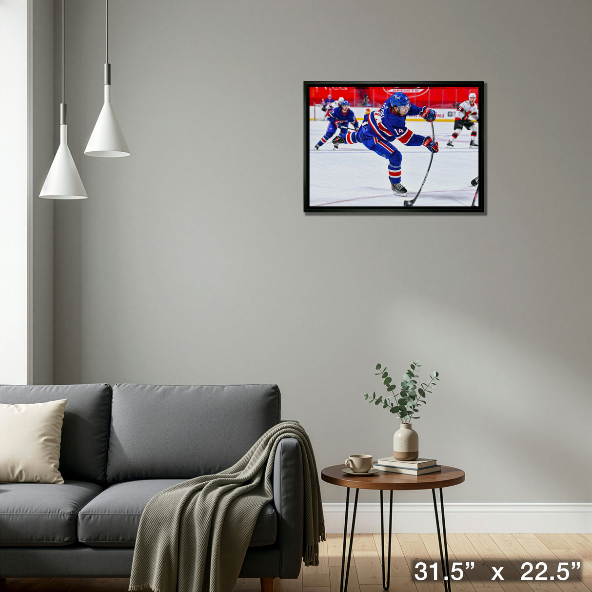 Nick Suzuki Montreal Canadiens Framed 20x29 Shooting Canvas – Detail – Frameworth