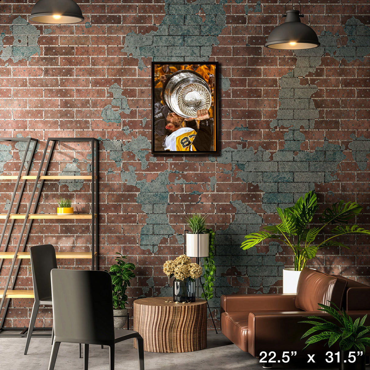 Sidney Crosby Pittsburgh Penguins Framed 20x29 Kissing Cup Canvas – Lifestyle – Frameworth