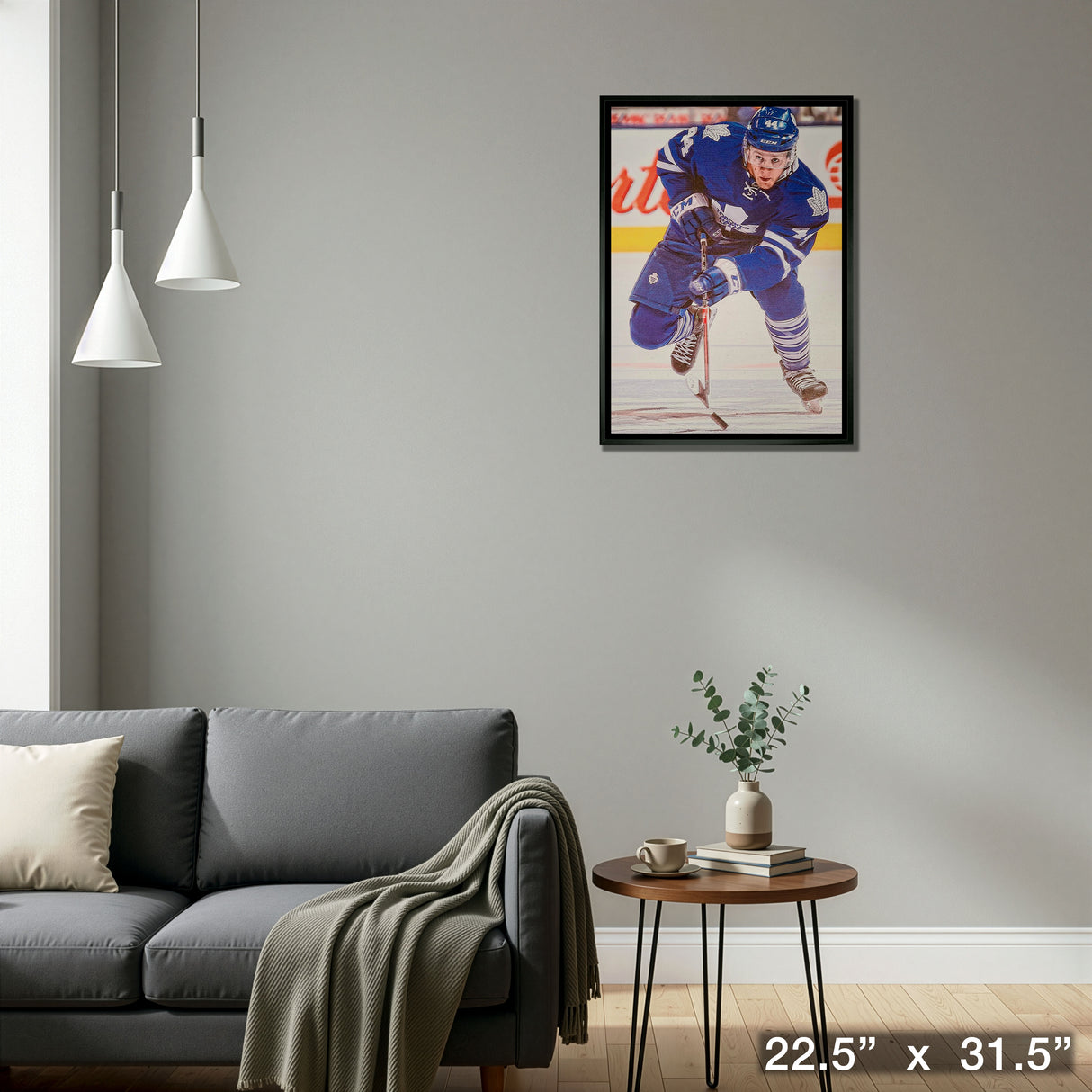 Morgan Rielly Toronto Maple Leafs Framed 20x29 Canvas – Detail – Frameworth