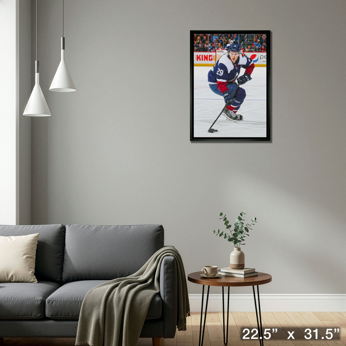 Nathan MacKinnon Colorado Avalanche Framed 20x29 Canvas – Detail – Frameworth
