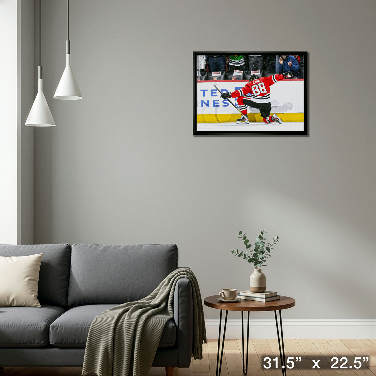 Patrick Kane Chicago Blackhawks Framed 20x29 Goal Celebration Canvas – Detail – Frameworth
