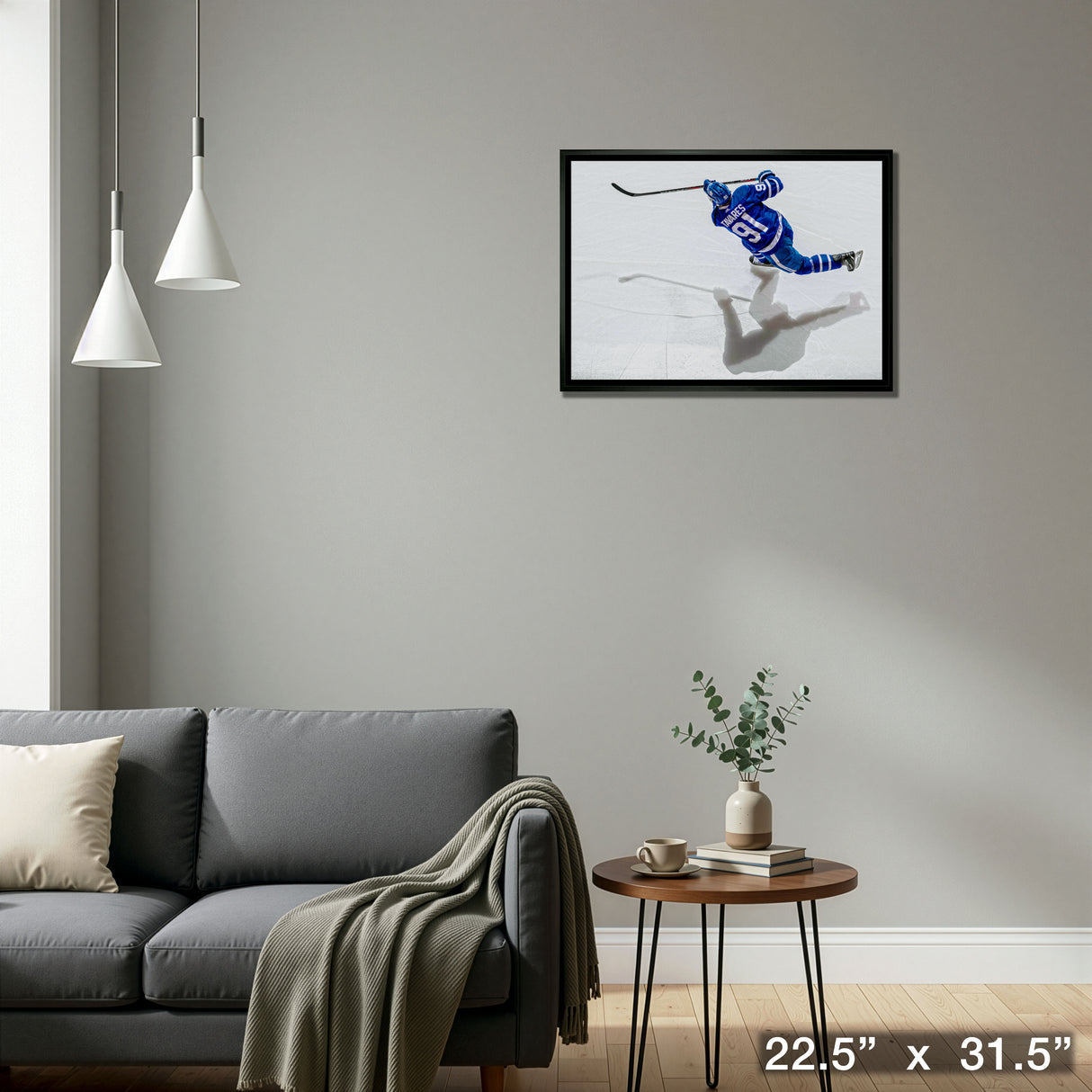 John Tavares Toronto Maple Leafs Framed 20x29 Shooting Canvas – Detail – Frameworth