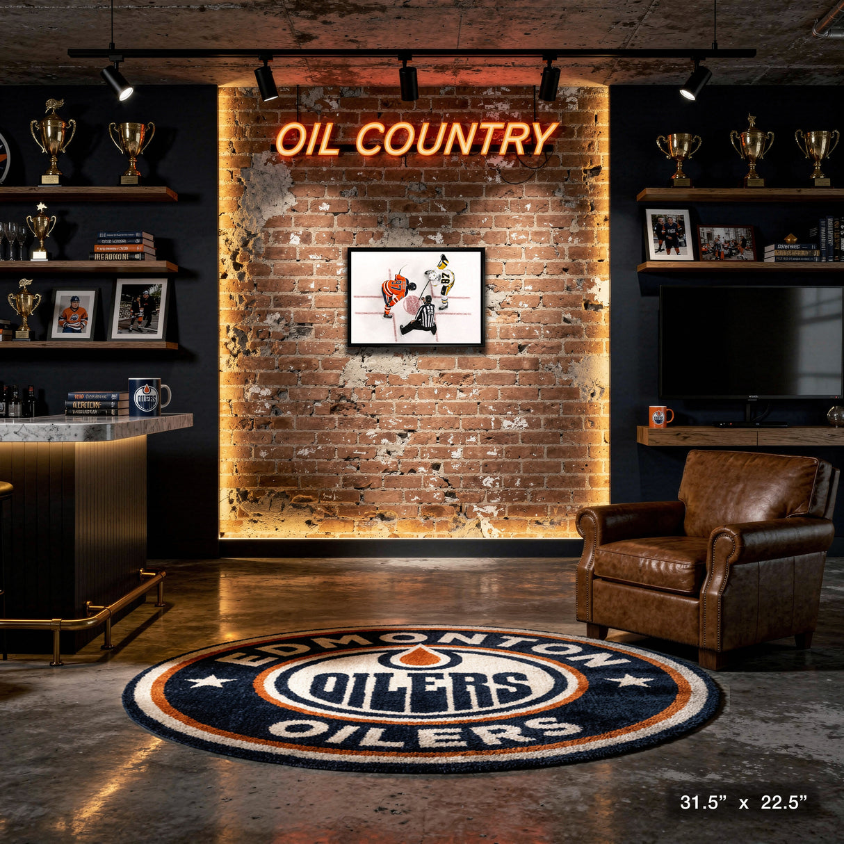 Connor McDavid and Sidney Crosby Framed 20x29 Overhead Face-off Canvas – View 4 – Frameworth