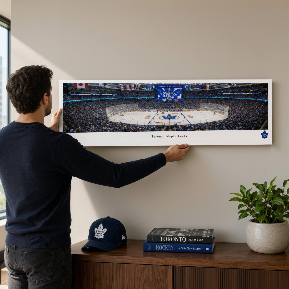 Toronto Maple Leafs Scotiabank Arena 1st Game Panorama print In a Tube - lifestyle 1