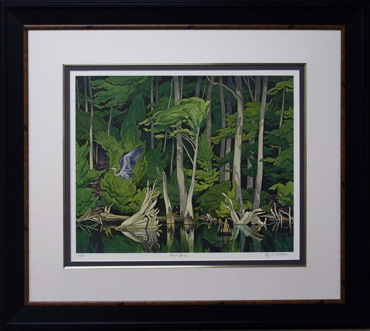 Blue Heron Framed By Aj Casson