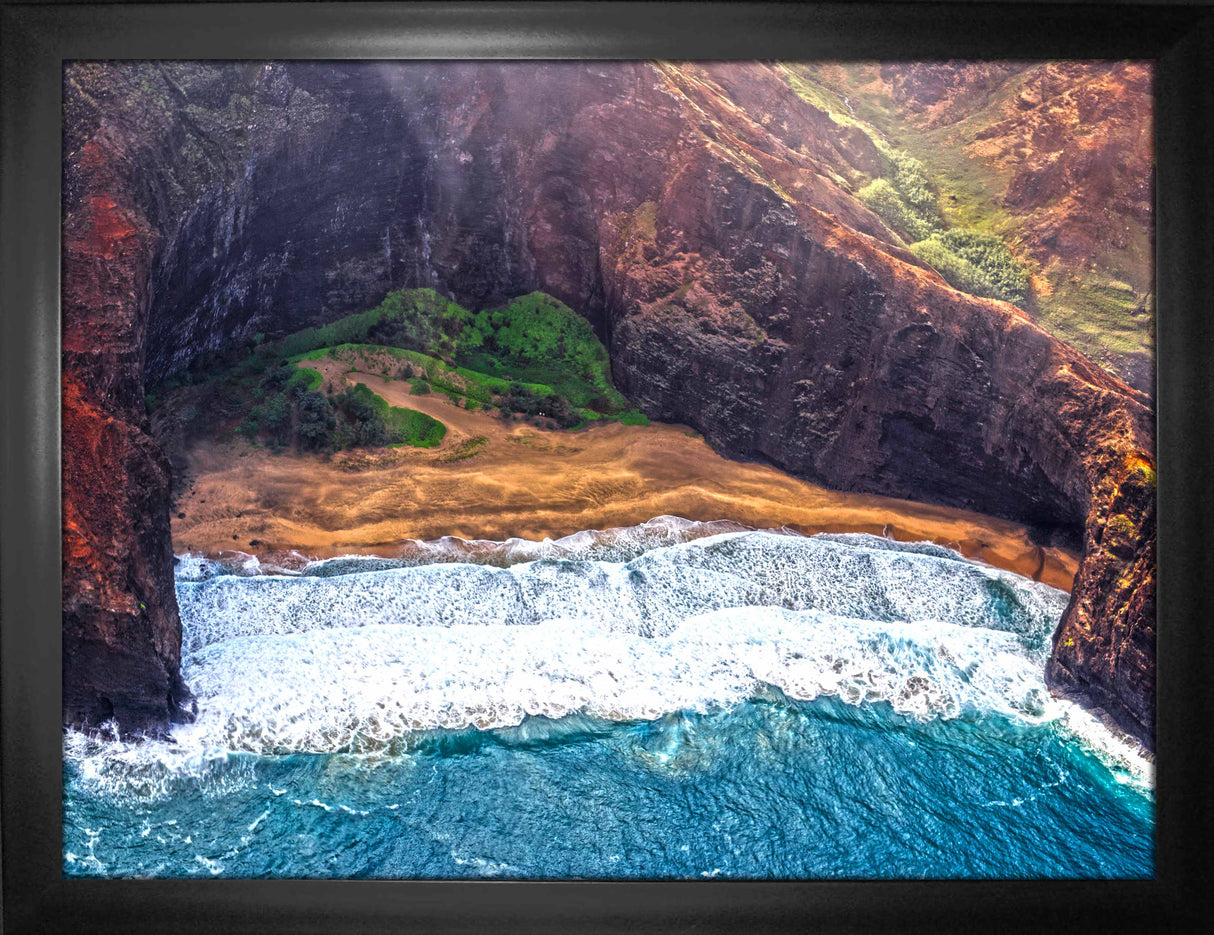Kauai, Hawaii 24x32 Framed Canvas View From Above