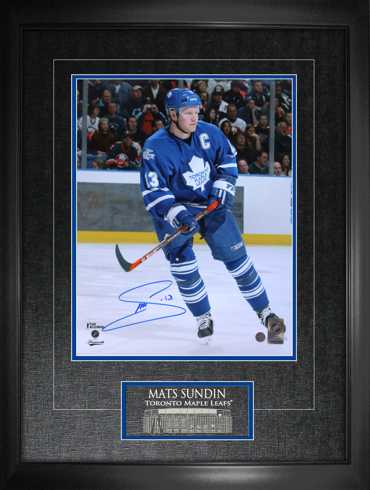 Mats Sundin Signed Framed 11x14 Toronto Maple Leafs Player Action