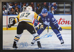 Auston Matthews and Sidney Crosby Dual Signed Framed 20x29 Canvas Matthews First Home Game as Captain (Limited Edition of 34)
